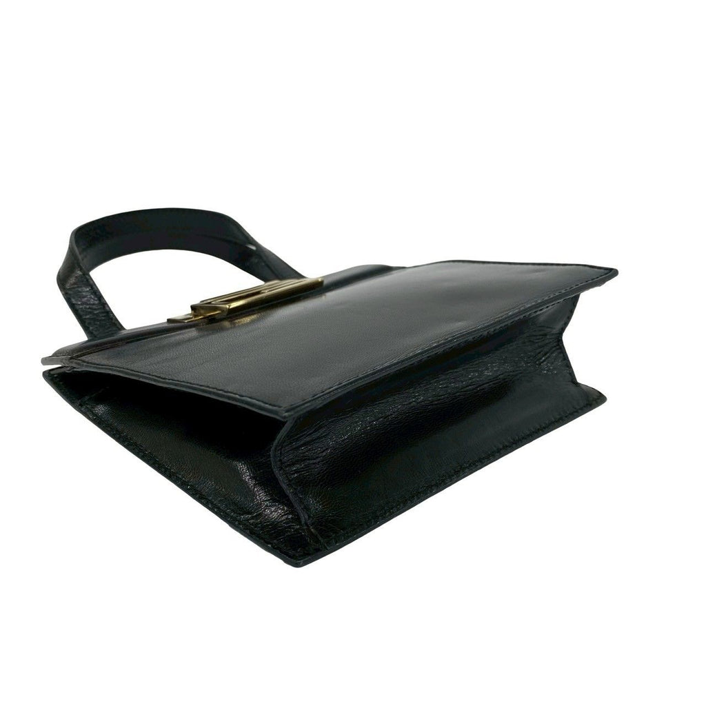 Gucci Vintage Logo Leather Handbag Mini Tote Black — view 7