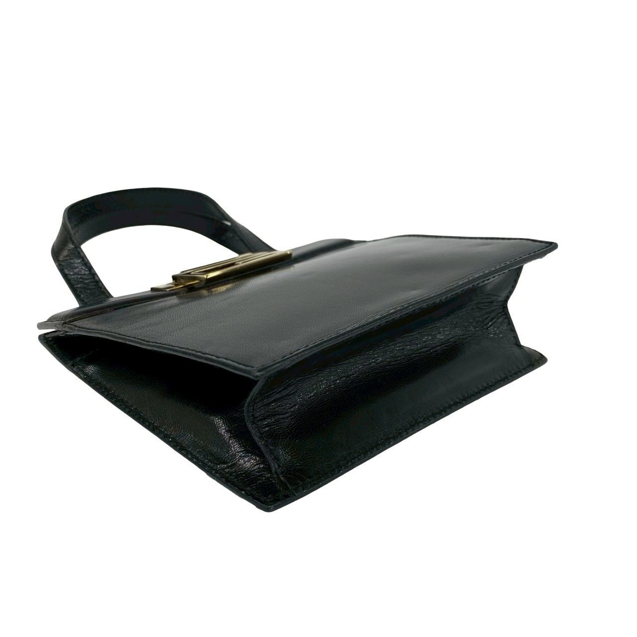 Gucci Vintage Logo Leather Handbag Mini Tote Black — view 7