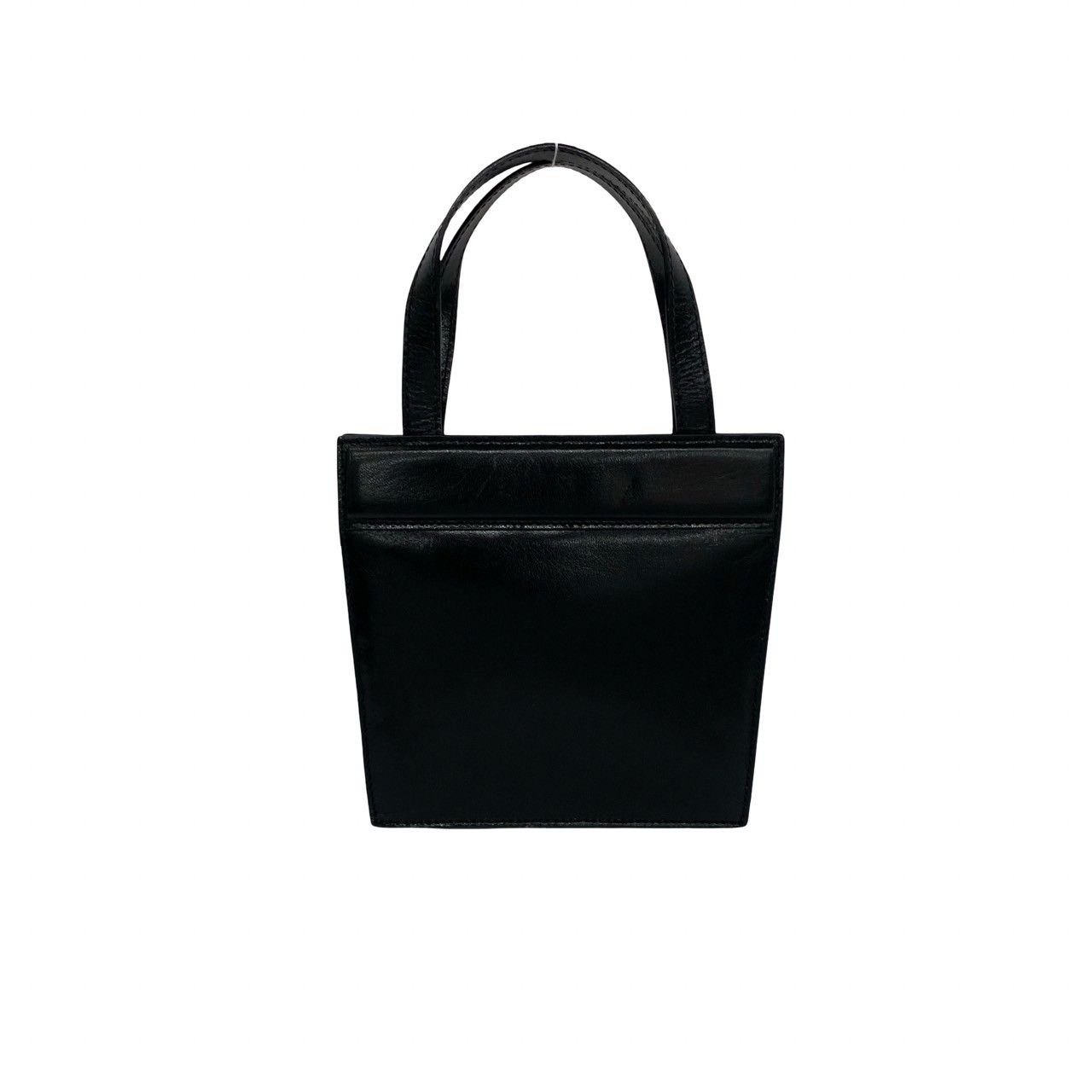 Gucci Vintage Logo Leather Handbag Mini Tote Black — view 3