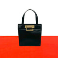 Gucci Vintage Logo Leather Handbag Mini Tote Black