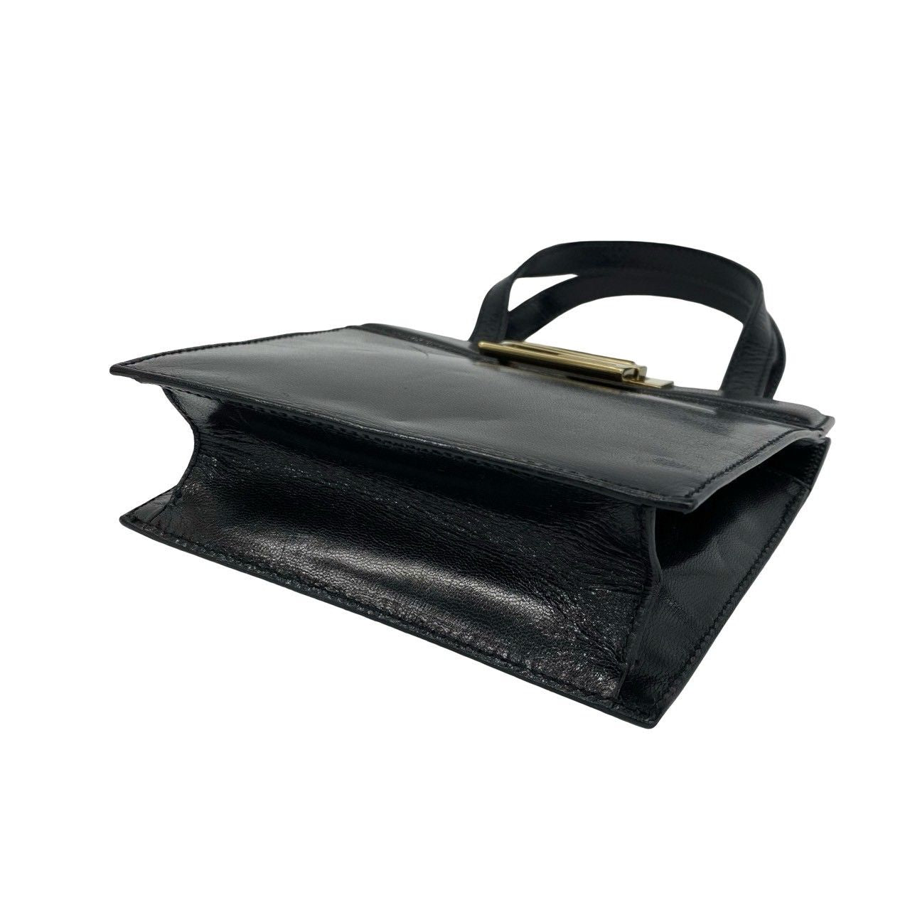 Gucci Vintage Logo Leather Handbag Mini Tote Black — view 8