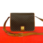 Celine Vintage Macadam Blason Triomphe Pattern Logo Ring Leather Shoulder