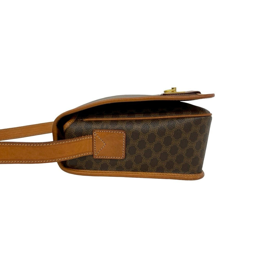 Celine Vintage Macadam Blason Triomphe Pattern Logo Ring Leather Shoulder — view 5