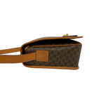 Celine Vintage Macadam Blason Triomphe Pattern Logo Ring Leather Shoulder — view 5