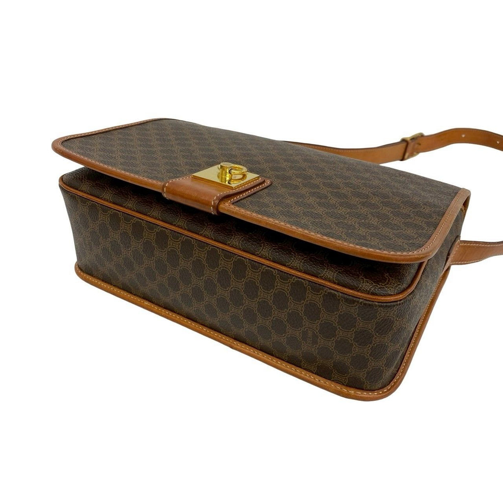 Celine Vintage Macadam Blason Triomphe Pattern Logo Ring Leather Shoulder — view 8