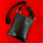 Loewe Anagram Logo Leather Shoulder Bag Pochette Crossbody Black