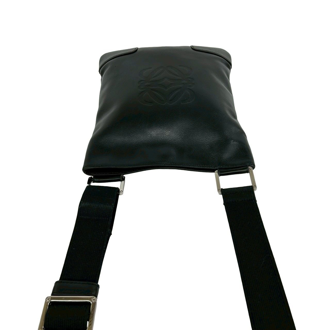 Loewe Anagram Logo Leather Shoulder Bag Pochette Crossbody Black — view 4