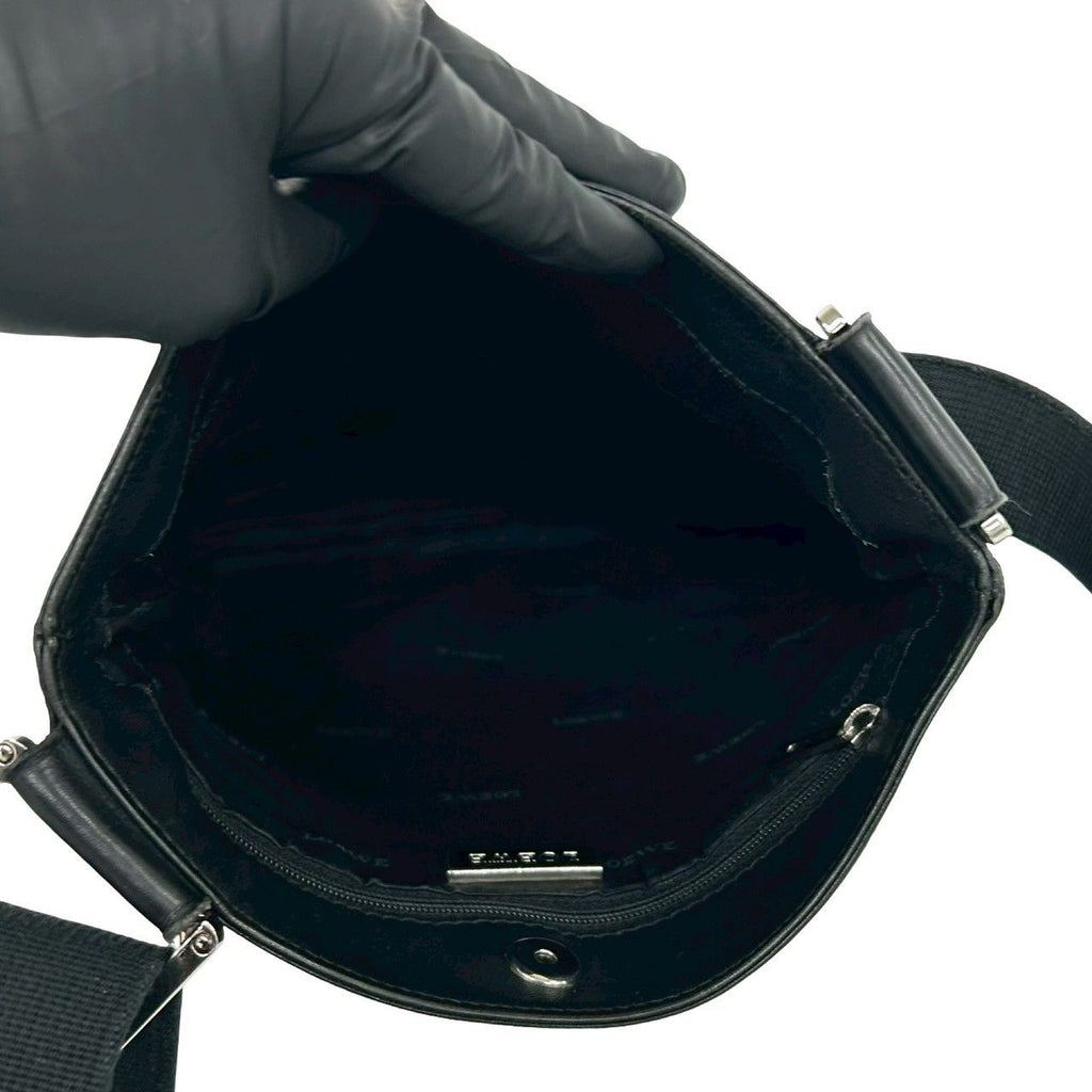 Loewe Anagram Logo Leather Shoulder Bag Pochette Crossbody Black — view 9
