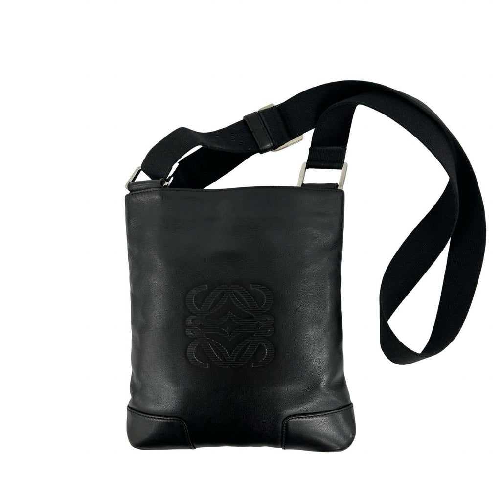 Loewe Anagram Logo Leather Shoulder Bag Pochette Crossbody Black — view 3