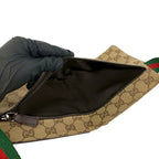 Gucci Sherry Line GG Pattern Canvas Leather Belt Bag Waist Pouch Brown — view 9