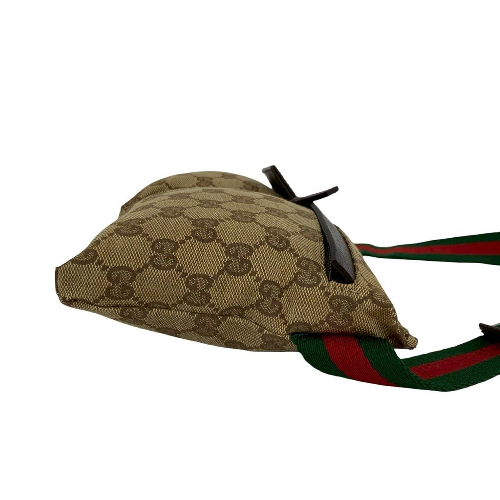 Gucci Sherry Line GG Pattern Canvas Leather Belt Bag Waist Pouch Brown — view 6
