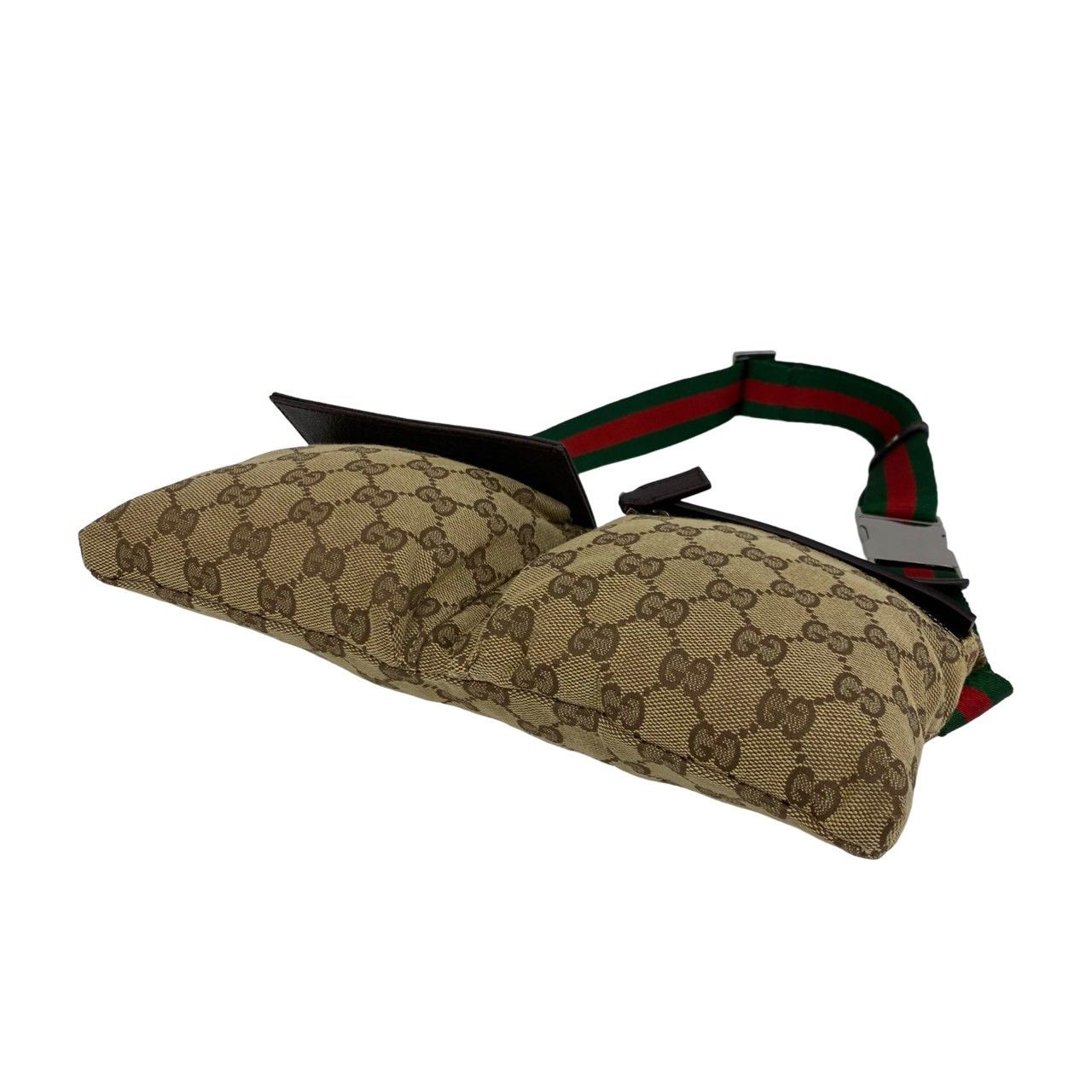 Gucci Sherry Line GG Pattern Canvas Leather Belt Bag Waist Pouch Brown — view 8