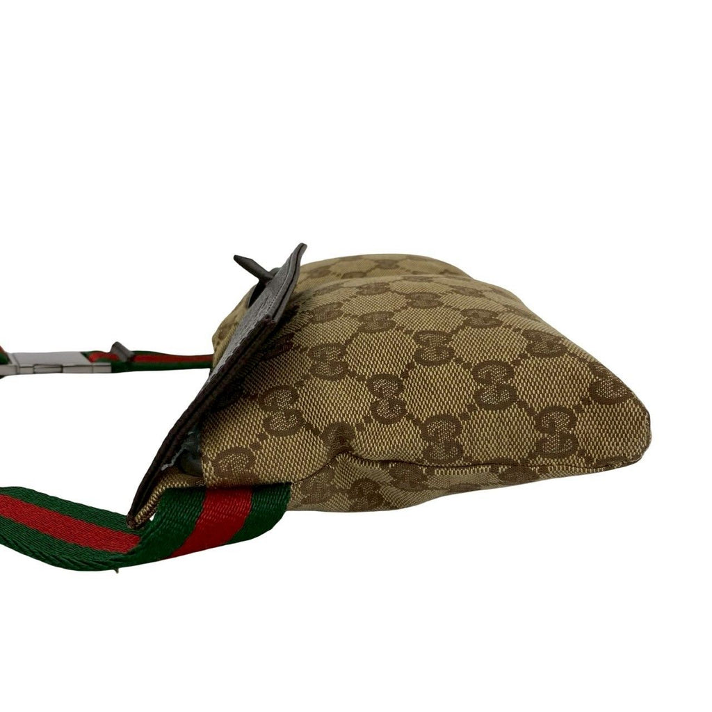 Gucci Sherry Line GG Pattern Canvas Leather Belt Bag Waist Pouch Brown — view 5