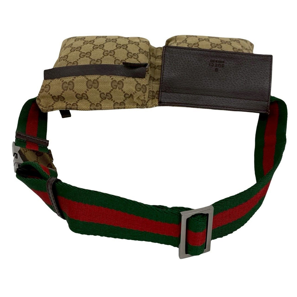 Gucci Sherry Line GG Pattern Canvas Leather Belt Bag Waist Pouch Brown — view 4