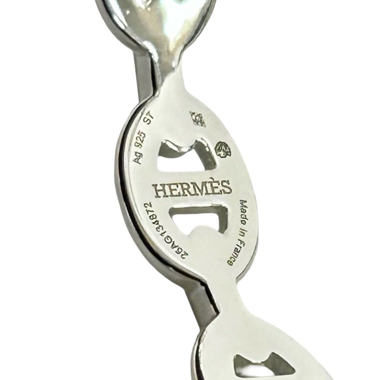 Hermes Chaine D'ancre Bangle 925 Sterling Silver Bracelet — view 3