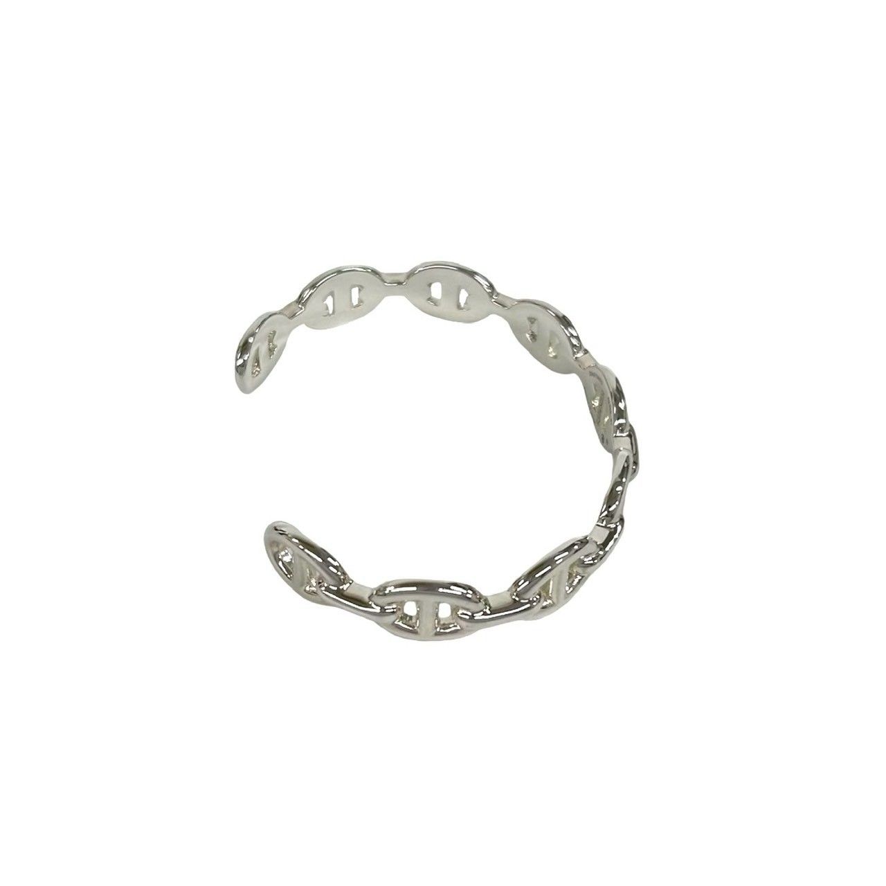 Hermes Chaine D'ancre Bangle 925 Sterling Silver Bracelet — view 5