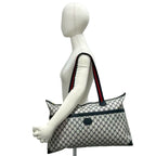 Gucci Vintage Sherry Line GG Logo Pattern Leather Tote Navy — view 2