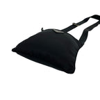 Prada Triangle Logo Plate Tessuto Nylon Mini Shoulder Bag Pochette Black — view 8