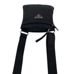 Prada Triangle Logo Plate Tessuto Nylon Mini Shoulder Bag Pochette Black — view 4