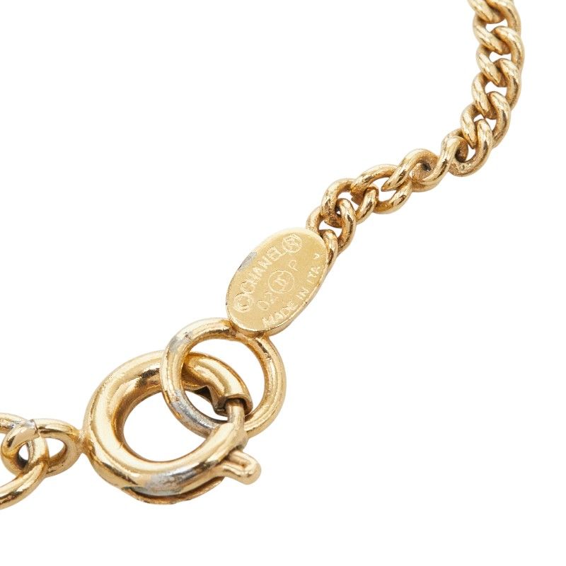 Chanel CC Logo Camellia Flower Motif Necklace Gold Ivory Plated — view 6