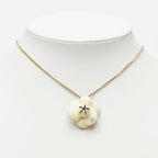 Chanel CC Logo Camellia Flower Motif Necklace Gold Ivory Plated — view 7
