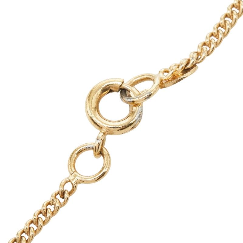 Chanel CC Logo Camellia Flower Motif Necklace Gold Ivory Plated — view 5