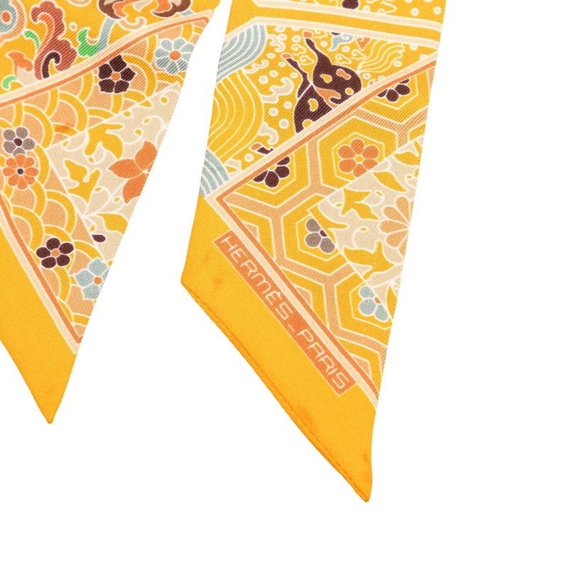 Hermes Twilly Collections Imperiales Royal Collection Scarf Orange Multicolor — view 3