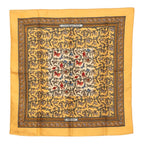 Hermes Carre 45 Chasse en Inde Indian Hunting Scarf Yellow Multicolor Silk