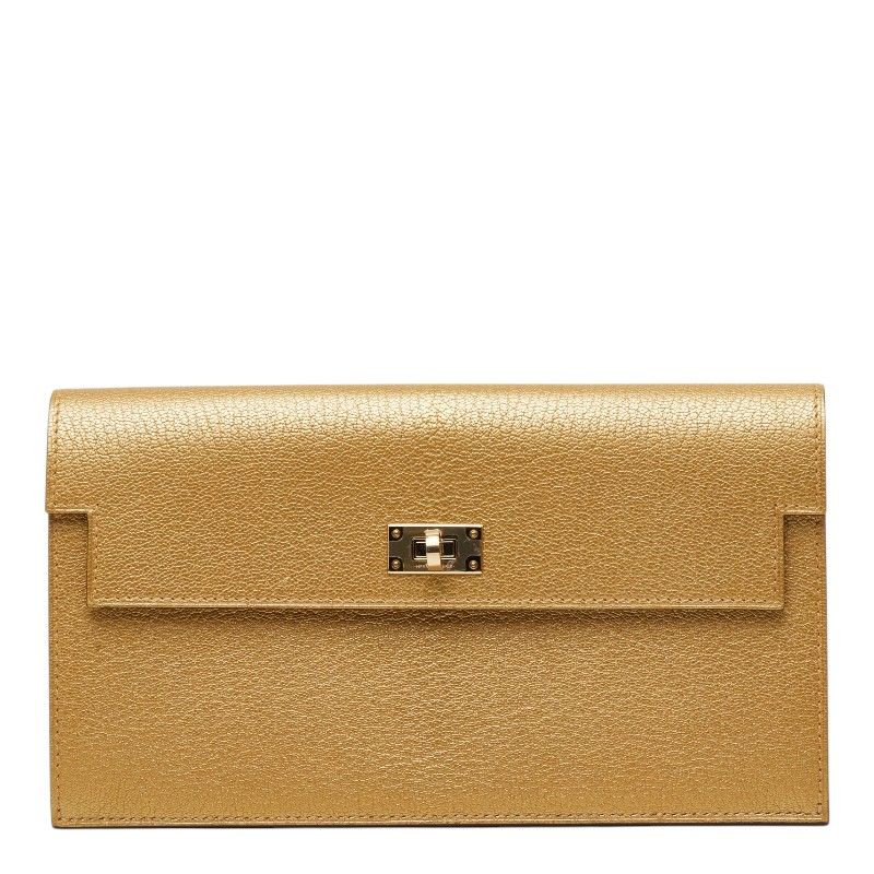 Hermes Kelly Pocket Wallet Gold Chevre Sham Kirite