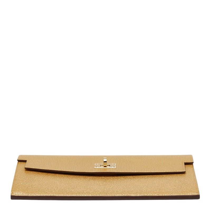 Hermes Kelly Pocket Wallet Gold Chevre Sham Kirite — view 3