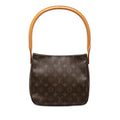 Louis Vuitton Monogram Looping MM Shoulder Bag Brown Leather