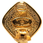 Chanel Vintage Quilted CC Logo Earrings Gold Plated — view 3