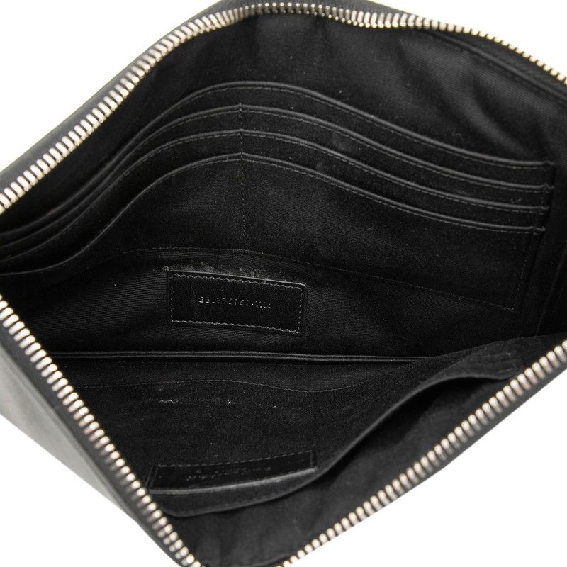Saint Laurent Glitter Patch Clutch Black Multicolor Leather — view 4