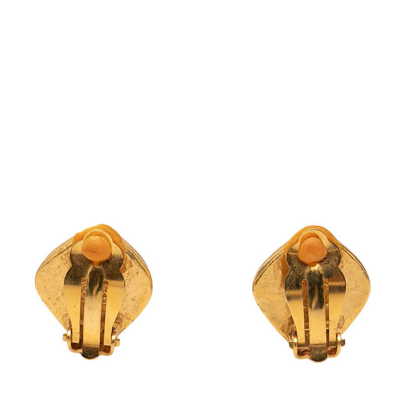 Chanel CC Logo Vintage Earrings Gold Plated — view 2