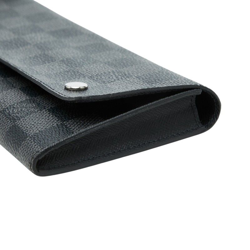 Louis Vuitton Damier Graphite Portefeuille Long Modular Wallet Black Leather — view 4