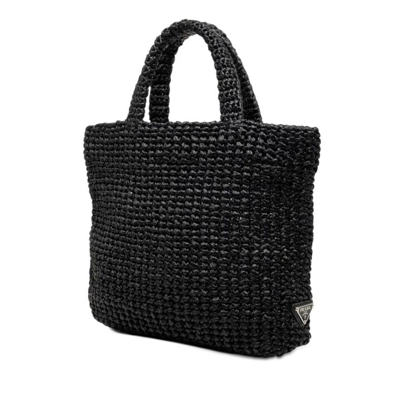 Prada Crochet Tote Black Viscose — view 2