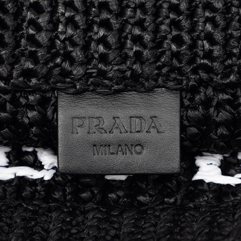 Prada Crochet Tote Black Viscose — view 5