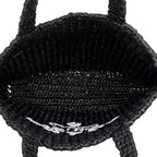 Prada Crochet Tote Black Viscose — view 4