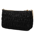 Prada Chain Gather Shoulder Bag Black Nylon Leather — view 2
