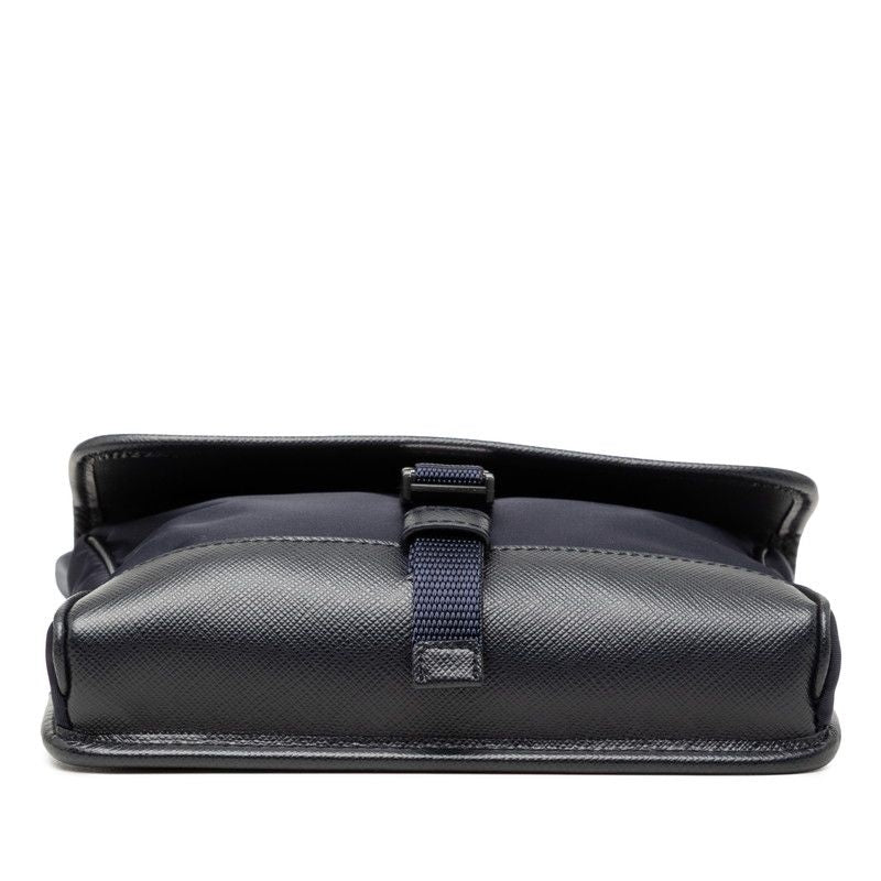 Prada Nylon Crossbody Shoulder Bag Navy Saffiano — view 3