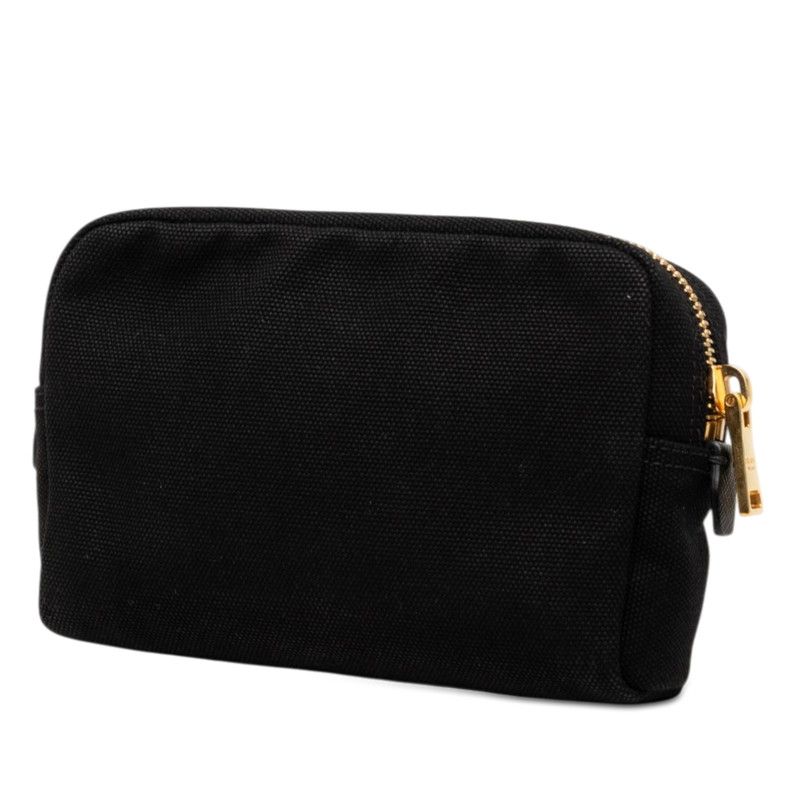 Prada Canapa Logo Pouch Black Canvas — view 2