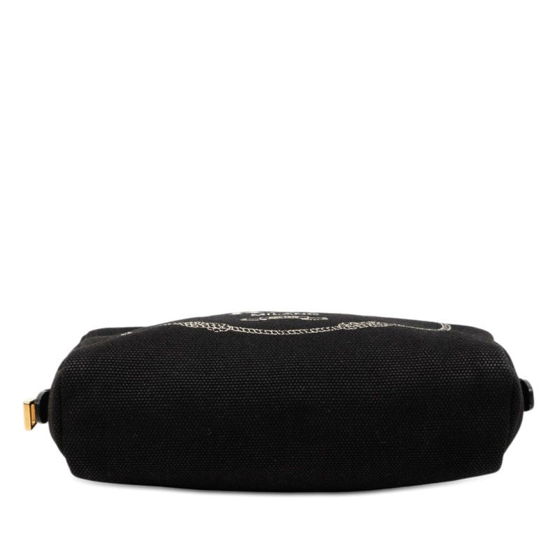 Prada Canapa Logo Pouch Black Canvas — view 3