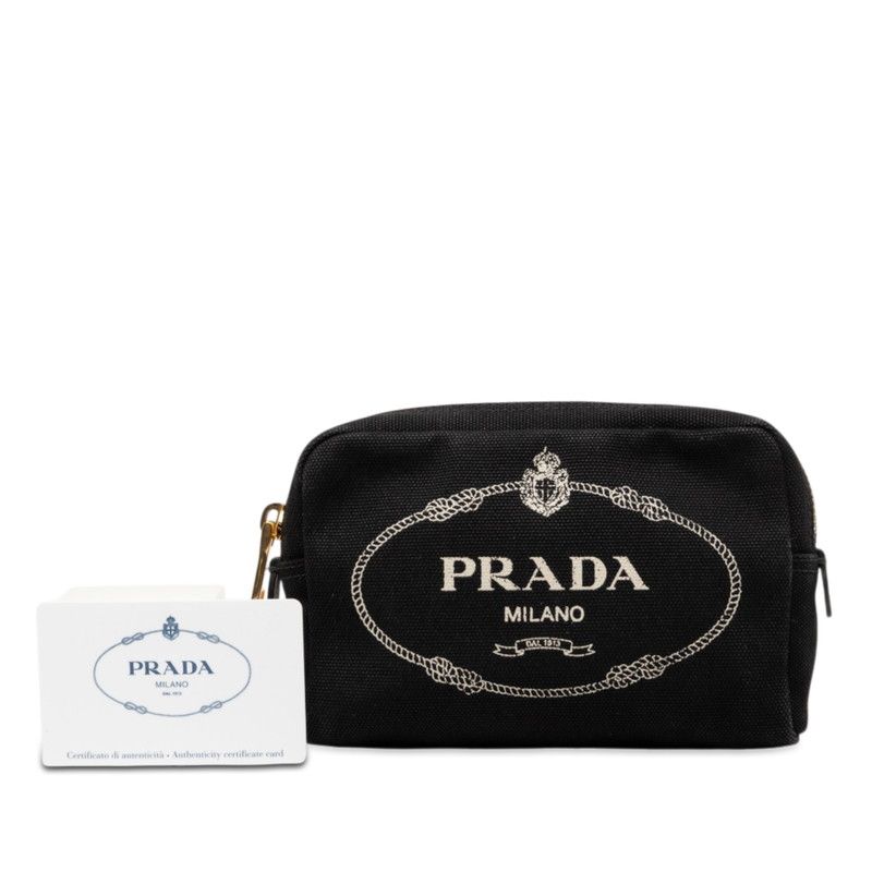 Prada Canapa Logo Pouch Black Canvas — view 6