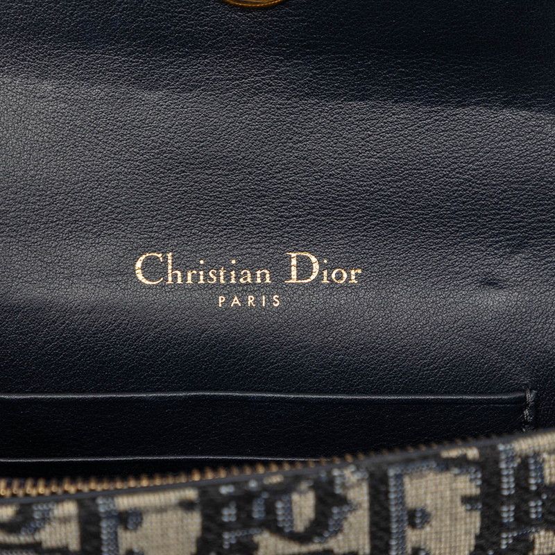 Dior Oblique Trotter Saddle Waist Bag Navy Beige Canvas Leather — view 5