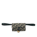 Dior Oblique Trotter Saddle Waist Bag Navy Beige Canvas Leather