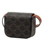 Celine Triomphe Mini Claude Crossbody Shoulder Bag Black Brown Leather — view 2