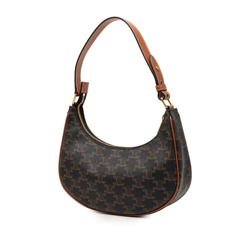 Celine Triomphe Ava Shoulder Bag Black Brown Leather — view 2