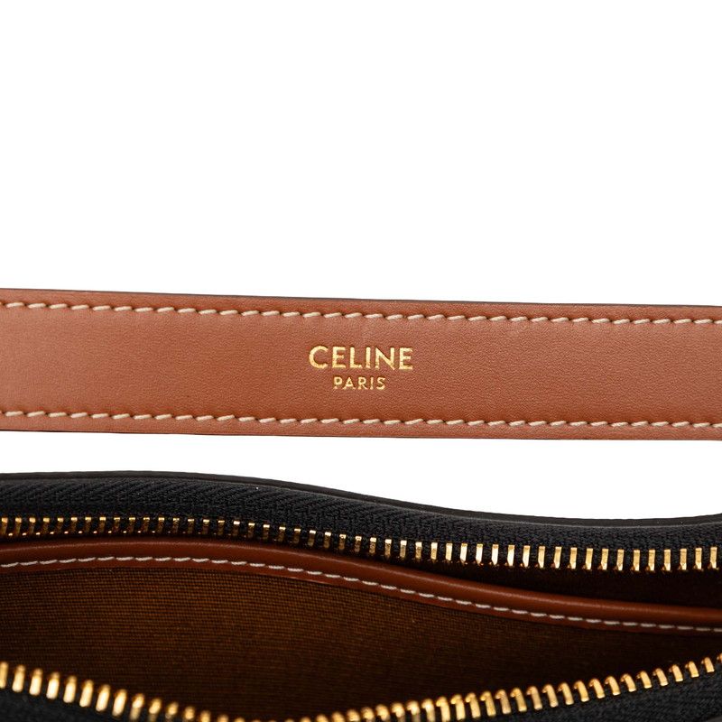 Celine Triomphe Ava Shoulder Bag Black Brown Leather — view 5