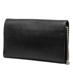 Saint Laurent Star Studs Chain Shoulder Bag Wallet Black Leather — view 2