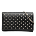 Saint Laurent Star Studs Chain Shoulder Bag Wallet Black Leather